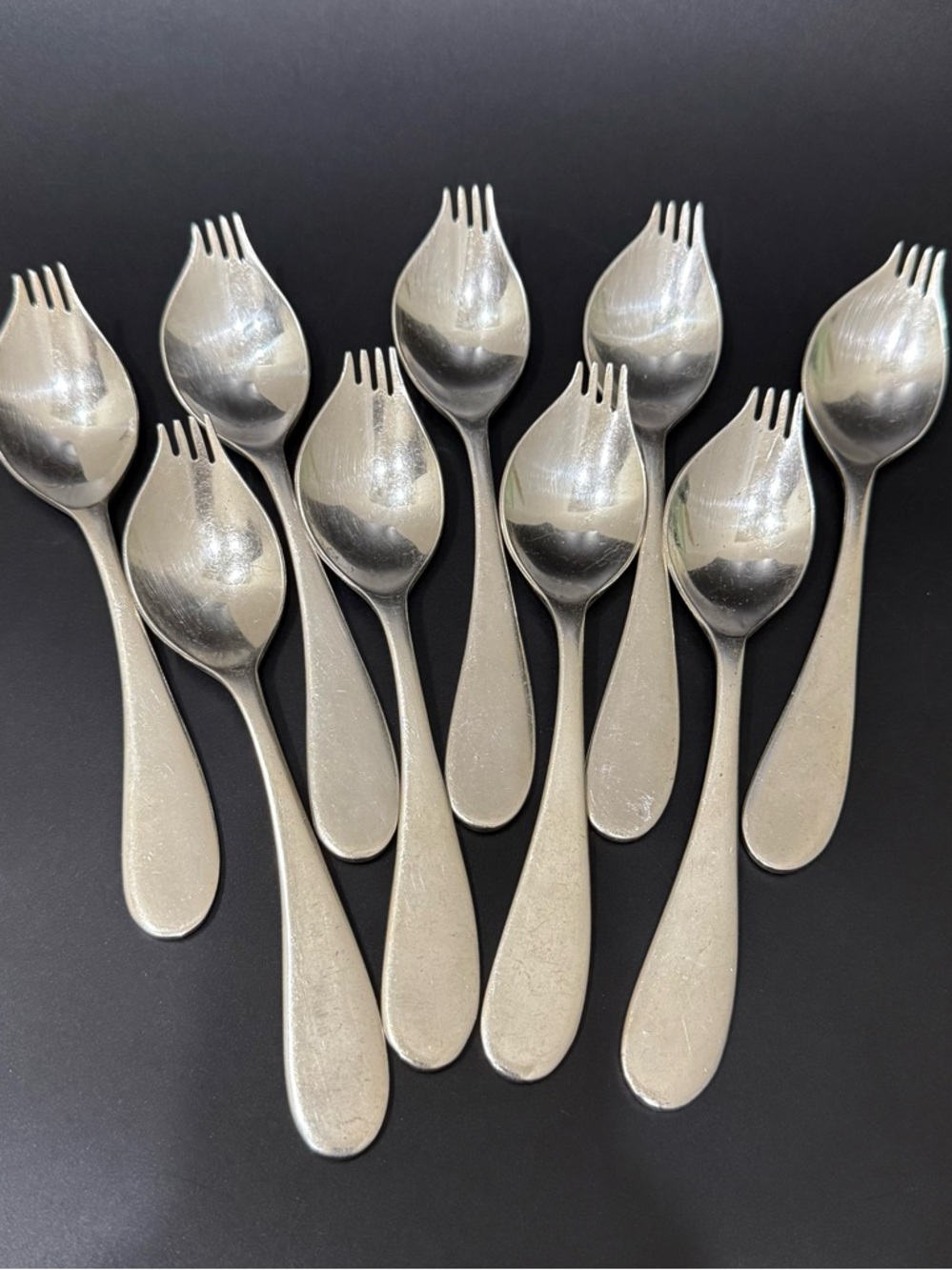 Lot of 9 CORBY HALL Silver-plated Georgette French Utensil Ergonomic Sporks